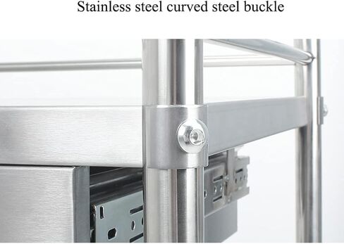 3-Storey with Universal Brake Wheels, Stainless Steel Cosmetic Trolley I Utility Trolley and Metal Frame I Transport Trolley for Professional Use,304 Anti-Iodine Stainless Steel in Saudi Arabia