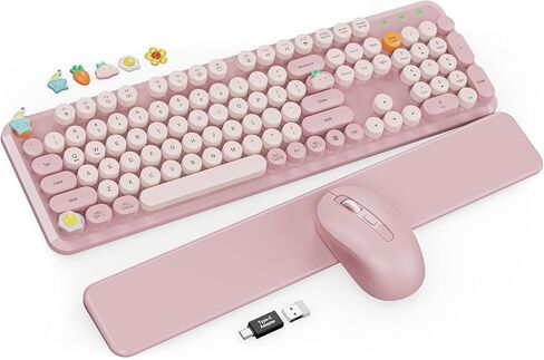 لوحة المفاتيح اللاسلكية والماوس - لوحة مفاتيح الآلة الكاتبة مع راحة معصم قابلة للفصل in Kuwait