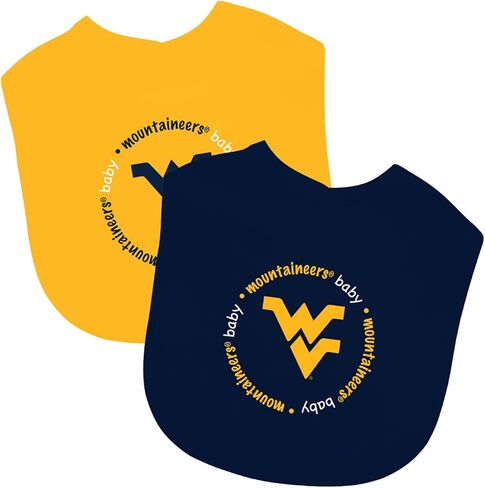 MasterPieces BabyFanatic Bibs 2 Pack - NCAA West Virginia Mountaineers - Officially Licensed Baby Apparel Set in Saudi Arabia
