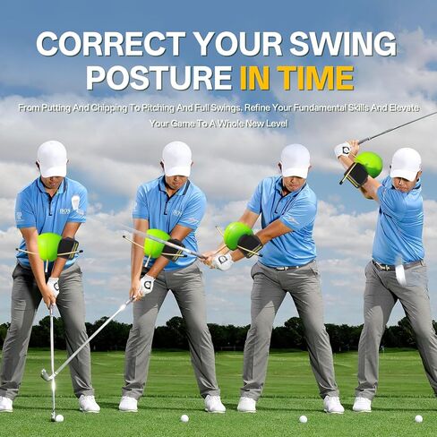 The Connector Golf Training Aid in Improving Hand Positioning, Smart Ball Golf Training Aid for Posture Correction Practice. Golf Swing Trainers are Suitable for Golfers at All Levels, (with Velcro) in Saudi Arabia