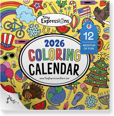 Tiny Expressions - Coloring 2024 Calendar for Kids - Monthly Wall Calendar with Months, Days & Unique Illustrated Images to Color - Great Classroom Calendar and Activity Tracking Chart - Home Learning in Kuwait
