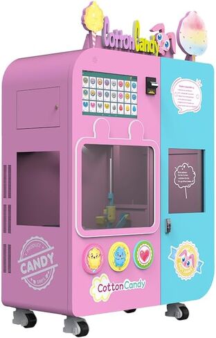 Full Automatic Cotton Candy Vending Machine Commercial Fluffy Treat Making Equipment Fast Service Stable Performance Cost Effective for Indoor and Outdoor Business Sites in Saudi Arabia