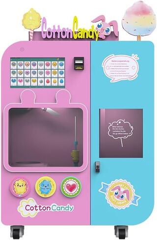 Full Automatic Cotton Candy Vending Machine Commercial Fluffy Treat Making Equipment Fast Service Stable Performance Cost Effective for Indoor and Outdoor Business Sites in Saudi Arabia