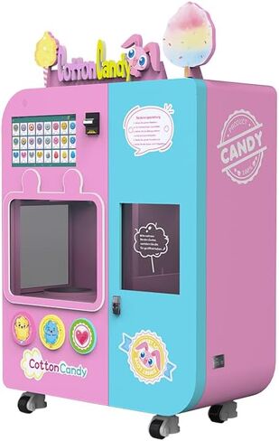 Full Automatic Cotton Candy Vending Machine Commercial Fluffy Treat Making Equipment Fast Service Stable Performance Cost Effective for Indoor and Outdoor Business Sites in Saudi Arabia