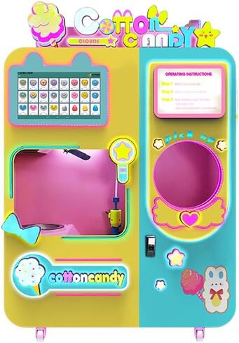 Full Automatic Cotton Candy Vending Machine Commercial Fluffy Treat Making Equipment Fast Service Stable Performance Cost Effective for Indoor and Outdoor Business Sites in Saudi Arabia