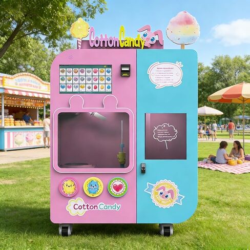 Community Service Cotton Candy Vending Machine Automatic Self-Service Fluffy Treat Equipment Simple Operation Low Maintenance for Neighborhood Centers and Public Parks in Saudi Arabia