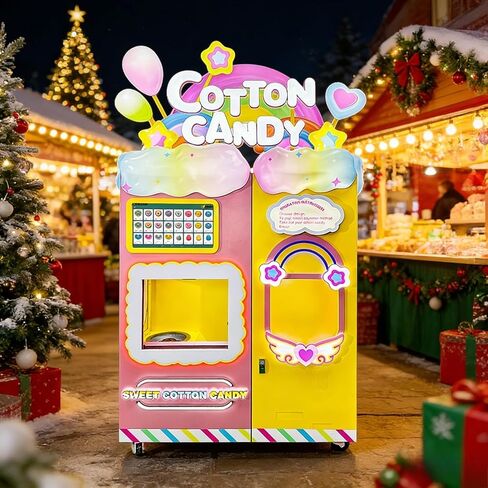 Campus-Friendly Cotton Candy Vending Machine Fully Automatic Self-Service Fluffy Dessert Maker Safe Operation Simple Payment for Universities, Schools and Student Unions in Saudi Arabia