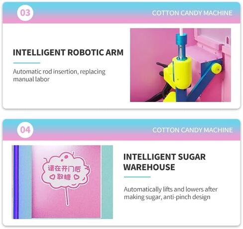 Commercial Self-Service Cotton Candy Vending Machine Touch Control Fluffy Treat Maker for Street Vendors and Event Venues Easy Clean Consistent Output Great for Business Investment in Saudi Arabia