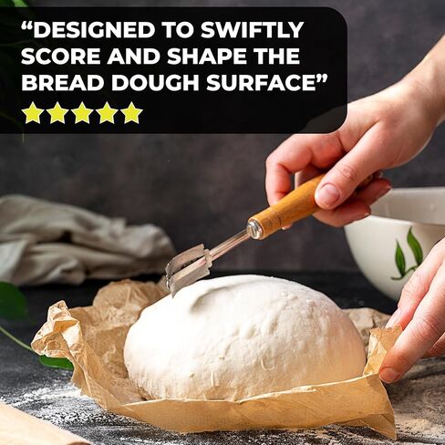 Orblue Bread Lame، سكين تسجيل الخبز، أداة تسجيل عجينة الخبز Lame للعجين المخمر الحرفي، أداة الخبز Lame، لوازم الخبز الأساسية مع 12 شفرة متضمنة in Kuwait