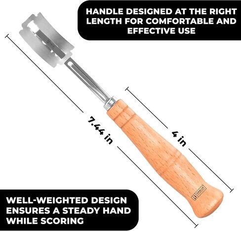 Orblue Bread Lame، سكين تسجيل الخبز، أداة تسجيل عجينة الخبز Lame للعجين المخمر الحرفي، أداة الخبز Lame، لوازم الخبز الأساسية مع 12 شفرة متضمنة in Kuwait