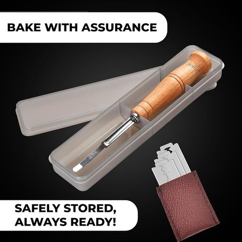 Orblue Bread Lame، سكين تسجيل الخبز، أداة تسجيل عجينة الخبز Lame للعجين المخمر الحرفي، أداة الخبز Lame، لوازم الخبز الأساسية مع 12 شفرة متضمنة in Kuwait