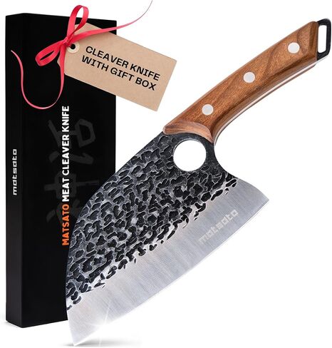 سكين ماتساتو ساطور - سكين جزار الطبخ الياباني من الفولاذ لتقطيع اللحوم والخضروات، سكين مطبخ 5.8 بوصة، هدية مطبخ للرجال والنساء in Kuwait