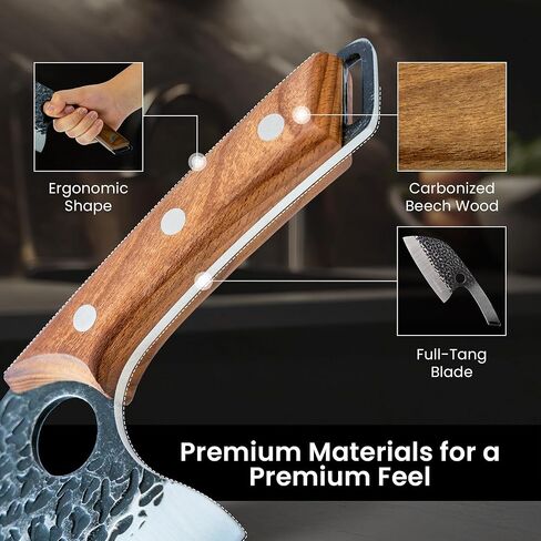 سكين ماتساتو ساطور - سكين جزار الطبخ الياباني من الفولاذ لتقطيع اللحوم والخضروات، سكين مطبخ 5.8 بوصة، هدية مطبخ للرجال والنساء in Kuwait