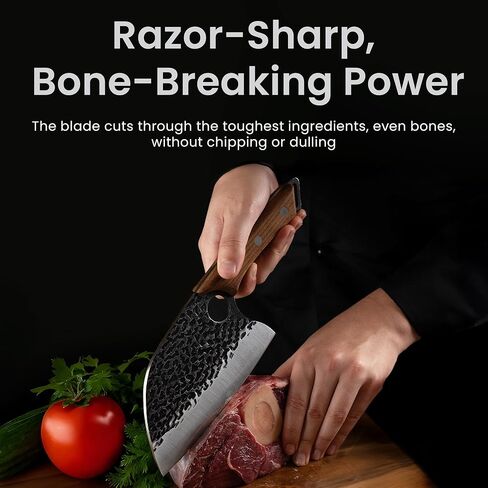 سكين ماتساتو ساطور - سكين جزار الطبخ الياباني من الفولاذ لتقطيع اللحوم والخضروات، سكين مطبخ 5.8 بوصة، هدية مطبخ للرجال والنساء in Kuwait