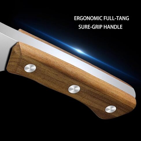 سكين ساطور عظم اللحوم لتقطيع اللحوم، محاور جزار مصنوعة يدويًا عالية التحمل، مفرمة تانغ كاملة مصنوعة يدويًا للمنزل والمطبخ والشواء والتخييم وأعياد الميلاد وعيد الميلاد والأم والأب فكرة للرجال in Kuwait