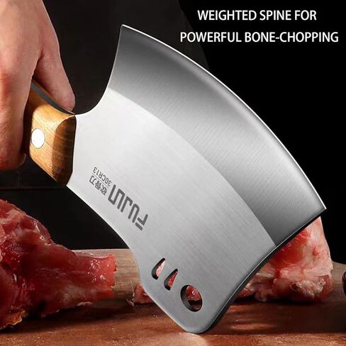 سكين ساطور عظم اللحوم لتقطيع اللحوم، محاور جزار مصنوعة يدويًا عالية التحمل، مفرمة تانغ كاملة مصنوعة يدويًا للمنزل والمطبخ والشواء والتخييم وأعياد الميلاد وعيد الميلاد والأم والأب فكرة للرجال in Kuwait