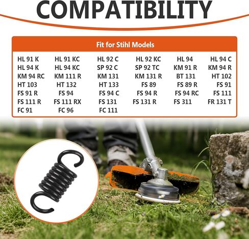 0000 997 6101 زنبرك التوتر، زنبرك القابض لـ Stihl FS89، FS91، FS94، FS111، HL 91 K، HL 91 KC، HL 92 C، HL 92 KC، HL 94، HL 94 C، HL 94 K، HL 94 KC، SP 92 C، SP 92 TC،KM 91 R،KM 94 R فرشاة القاطع (5) in Kuwait