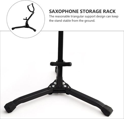 Portable Alto Tenor Saxophone Stand Tripod Holder Foldable Saxophone Storage Rack Universal Sax Ground Support Rack for Music Performance in Kuwait