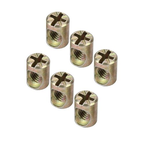 30pcs M6 Spring Loaded Nuts, Slotted Nut Cross Dowels, Replacement Screws Cross Dowel Nuts for Furniture Bed Crib and Chairs in Saudi Arabia