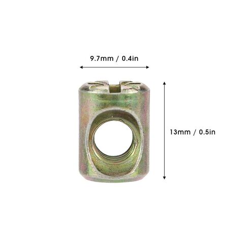 30pcs M6 Spring Loaded Nuts, Slotted Nut Cross Dowels, Replacement Screws Cross Dowel Nuts for Furniture Bed Crib and Chairs in Saudi Arabia