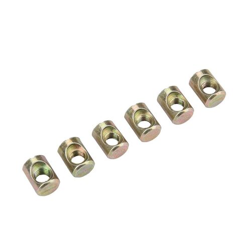 30pcs M6 Spring Loaded Nuts, Slotted Nut Cross Dowels, Replacement Screws Cross Dowel Nuts for Furniture Bed Crib and Chairs in Saudi Arabia