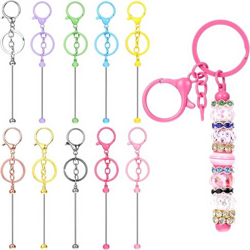 30 pcs bar jeychain joyable ، سلسلة مفاتيح حبة ملونة Metal Diy Multicolor Bars Bars keychains accesssories diy supplies for crafts make of the make in Kuwait