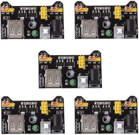 5 Packs 3.3V & 5V Power Modules, Suitable for MB102 102 Prototype Circuit Boards, Powered by DC 6.5-12V or USB Power Modules. in Saudi Arabia