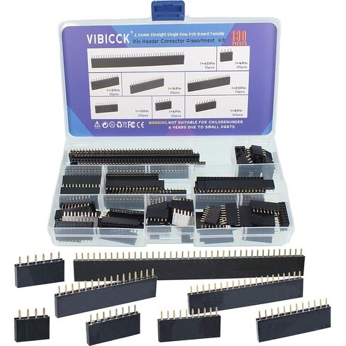 130 قطعة صف واحد 2.54 مللي متر مستقيم صف واحد لوحة دارات مطبوعة أنثى دبوس رأس موصل مقبس قطاع مجموعة متنوعة لدرع النموذج الأولي لاردوينو in Kuwait