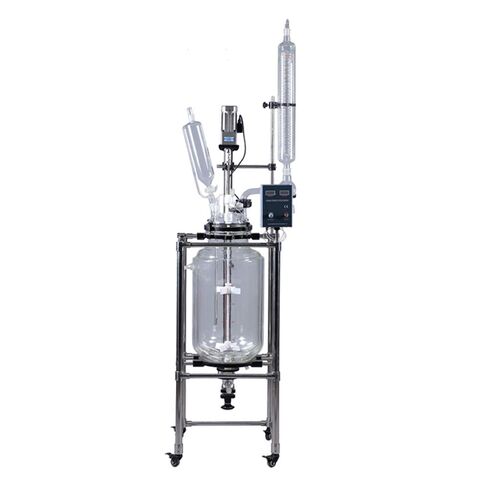 HNZXIB Jacketed Glass Reactor (100L) - Double-Layer Chemical Reaction Vessel with Digital Display for Distillation, 600 RPM, Lab Research Use in Kuwait