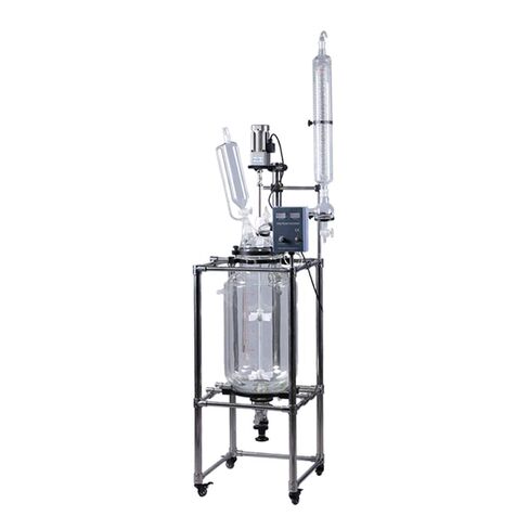 HNZXIB Jacketed Glass Reactor (100L) - Double-Layer Chemical Reaction Vessel with Digital Display for Distillation, 600 RPM, Lab Research Use in Kuwait
