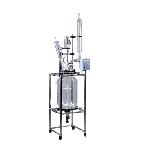 HNZXIB Jacketed Glass Reactor (100L) - Double-Layer Chemical Reaction Vessel with Digital Display for Distillation, 600 RPM, Lab Research Use in Kuwait
