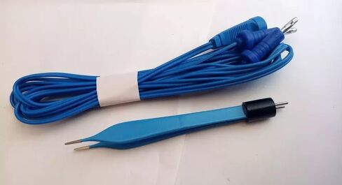 12cm Blue Adson Bipolar Forceps with 3mtr Cord - Reusable in Kuwait