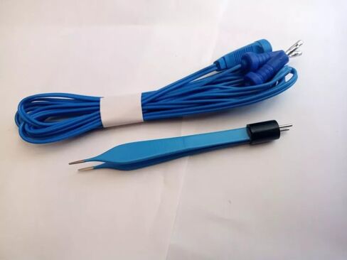 12cm Blue Adson Bipolar Forceps with 3mtr Cord - Reusable in Kuwait