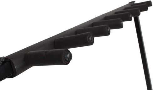 حامل عرض متعدد الفتحات ذو 7 فتحات - إطار عالمي مصمم للجيتار والحالات الكهربائية والصوتية والباس - قابل للطي ومحمول وواقي مع بطانة مضادة للانزلاق ومضادة للخدش - أسود in Kuwait