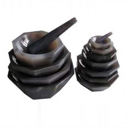 1pc 30mm to 130mm Natural Agate Mortar and Pestle Set - Durable Grinding Tool for Kitchen and Laboratory Use(13cm) in Saudi Arabia