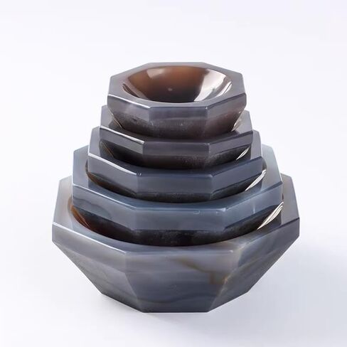 1pc 30mm to 130mm Natural Agate Mortar and Pestle Set - Durable Grinding Tool for Kitchen and Laboratory Use(13cm) in Saudi Arabia