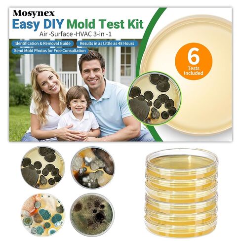 Mold Test Kit for Home, 6 Detection Tests, DIY Black Mold Detector Testing Kit, Indoor Air Quality Testing for HVAC System & Surfaces, Lab Analysis, Identification Guide (6) in Saudi Arabia