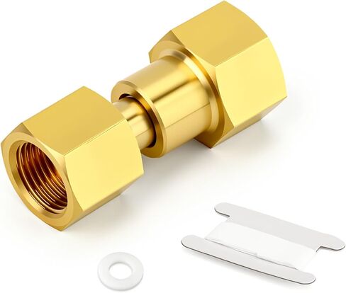 MEANLIN MEASURE Brass CGA-320 to CGA-580 Cylinder Adaptor, Gas Tank Adapter with Nylon Washer, CO2 Carbon Dioxide to Argon Flowmeter for CO2 Tank Welding Gas Regulator Flow Meter, 15MPa Rated in Saudi Arabia