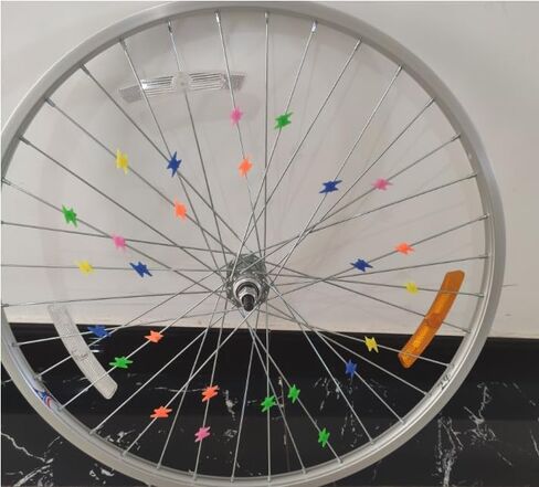 72Pcs Colorful Plastic Bike Spoke Wheel Beads Clip Bicycle Decors, Mixed Colors, Wheel Decorations for Bicycle, Bike Components and Parts in Saudi Arabia
