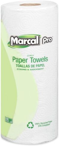 Marcal PRO MAC 610 11 in. x 9 in. 2-Ply 100 Percent Premium Recycled Perforated Kitchen Roll Towels - White (15/Carton) in Kuwait
