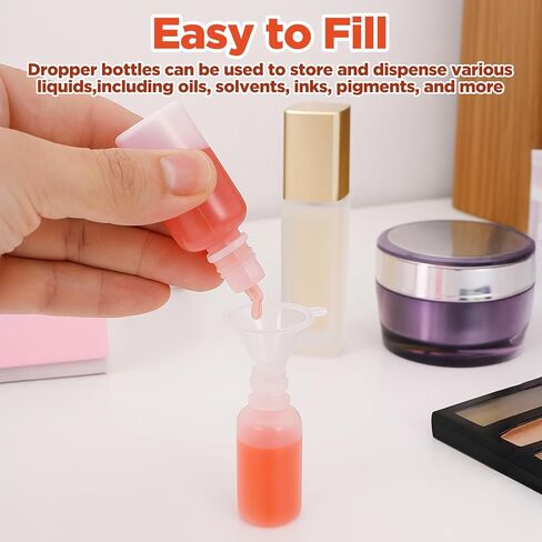 6PCS Small Plastic Dropper Bottles,15ml/0.5oz Small Eye Dropper Bottle with Cap and Plug,Refillable Eye Liquid Droppers Bottle,Squeezable & Portable Travel Containers for Liquid ( With 1PCS Funnel） in Saudi Arabia