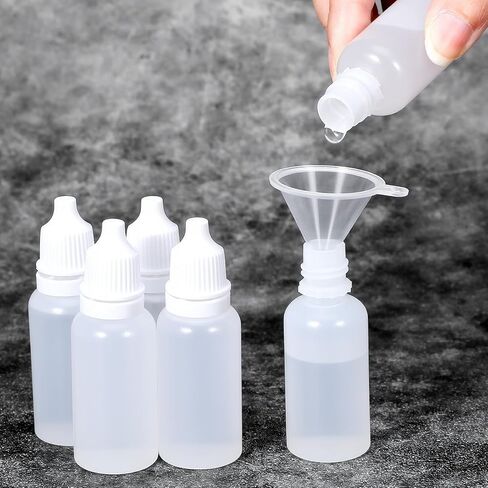 6PCS Small Plastic Dropper Bottles,15ml/0.5oz Small Eye Dropper Bottle with Cap and Plug,Refillable Eye Liquid Droppers Bottle,Squeezable & Portable Travel Containers for Liquid ( With 1PCS Funnel） in Saudi Arabia