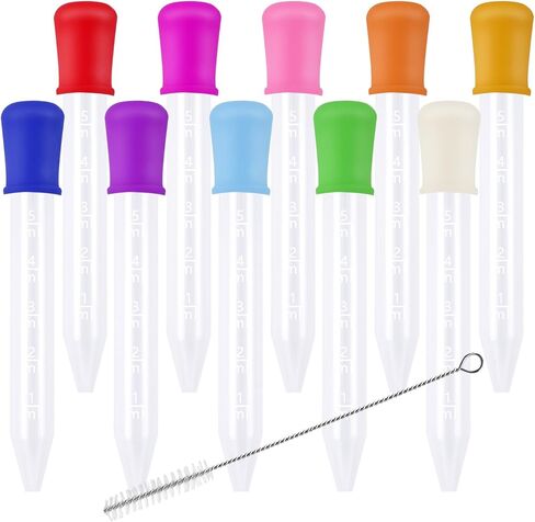 10 Packs 5ml Liquid Pipettes Droppers Silicone Eye Dropper Multicolor Clean Brush for Candy Mold in Saudi Arabia