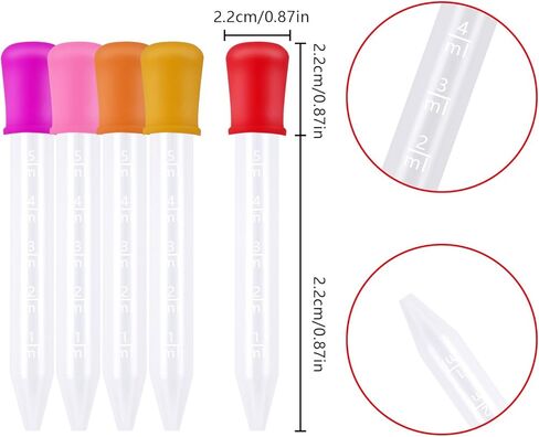 10 Packs 5ml Liquid Pipettes Droppers Silicone Eye Dropper Multicolor Clean Brush for Candy Mold in Saudi Arabia
