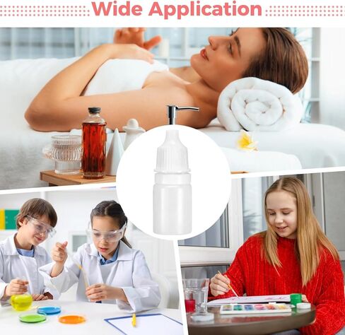 100 قطعة من زجاجات القطارة البلاستيكية، 5 مل / 0.17 أونصة زجاجة قطارة عين فارغة شفافة صغيرة قابلة للعصر مع غطاء أبيض، حاوية عينة للزيوت العطرية والسوائل والغراء وقطرات العين in Kuwait