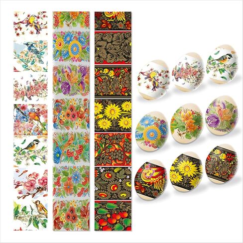 Egg Wraps Easter Set 21 Pcs - Thermo Heat Egg Shrink Wrappers with Patterns - Orthodox, Slavic, Traditional Easter Egg Wraps and Pysanky in Saudi Arabia