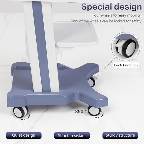 عربة ترولي متنقلة بعجلات تدور 360 درجة، محطة عمل متنقلة من 3 طبقات، عربة الموجات فوق الصوتية لعيادات الأسنان والمستشفيات وصالونات التجميل in Kuwait