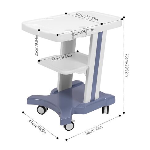 عربة ترولي متنقلة بعجلات تدور 360 درجة، محطة عمل متنقلة من 3 طبقات، عربة الموجات فوق الصوتية لعيادات الأسنان والمستشفيات وصالونات التجميل in Kuwait