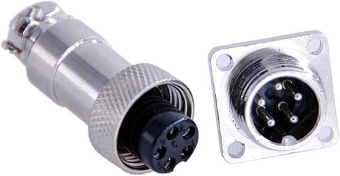 5-pack GX12 connector square flange 2pin3pin4pin5pin6pin7pin diameter 12mm push-pull circular connector(2pin) in Saudi Arabia
