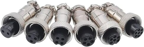 5-pack GX12 connector square flange 2pin3pin4pin5pin6pin7pin diameter 12mm push-pull circular connector(2pin) in Saudi Arabia
